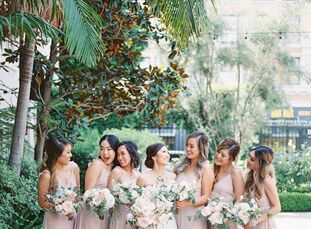 From a venue with epic architecture to an absolutely dreamy color palette, Albert and Beatrice's California wedding was the epitome of romance. While 
