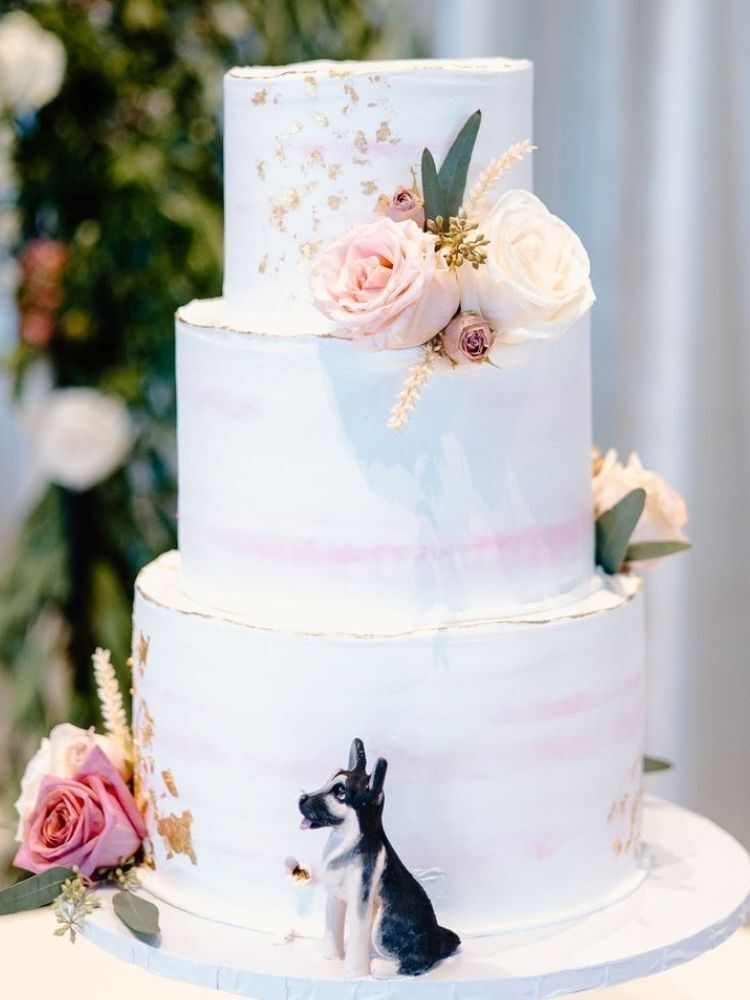cake with dog figurine