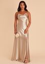 Birdy Grey Lisa Long in Satin Neutral Champagne Bridesmaid Dress - thumbnail - 1