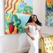 Bride in Sleek-and-Bejeweled Fitted Wedding Gown With Crystal Hairpiece and Matte Makeup Look