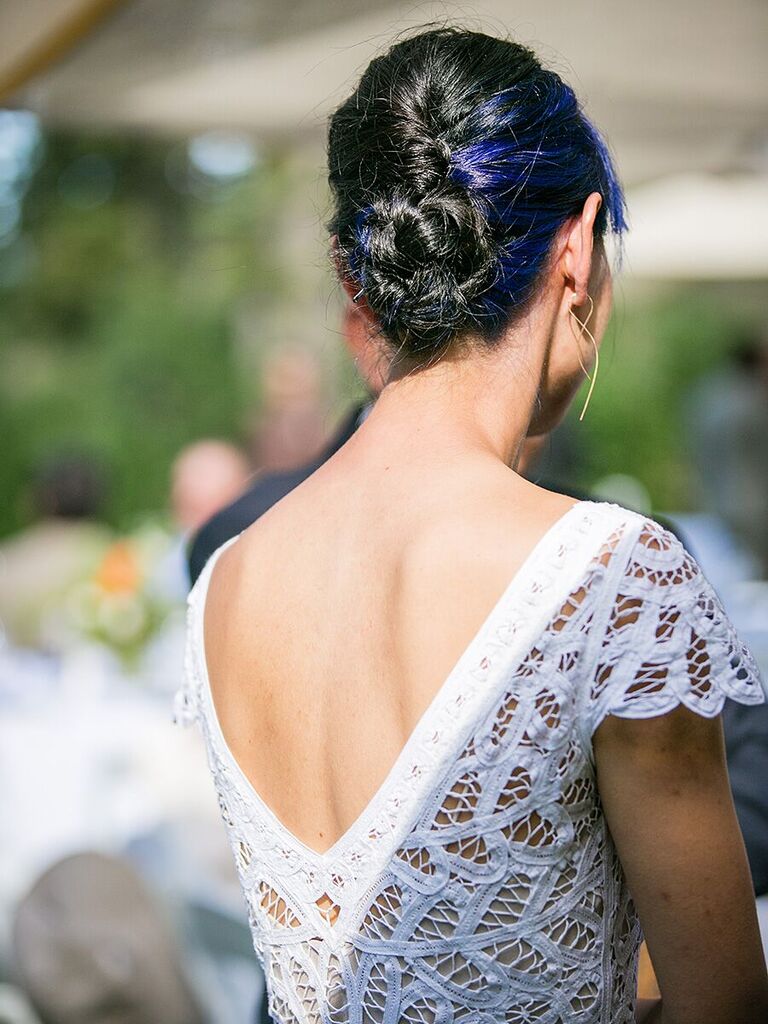 Wedding updo colored hair