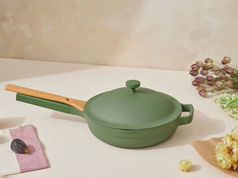 Always Pan in green engagement gift from parents