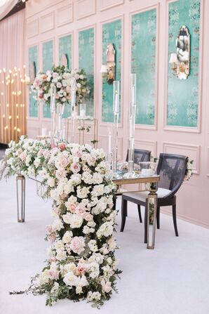 Sweetheart Table With Lush Floral Garland