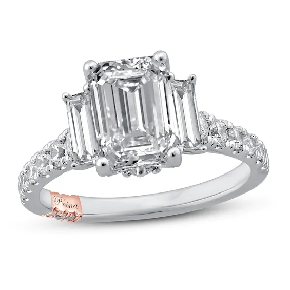 pnina tornai three stone ring emerald diamond