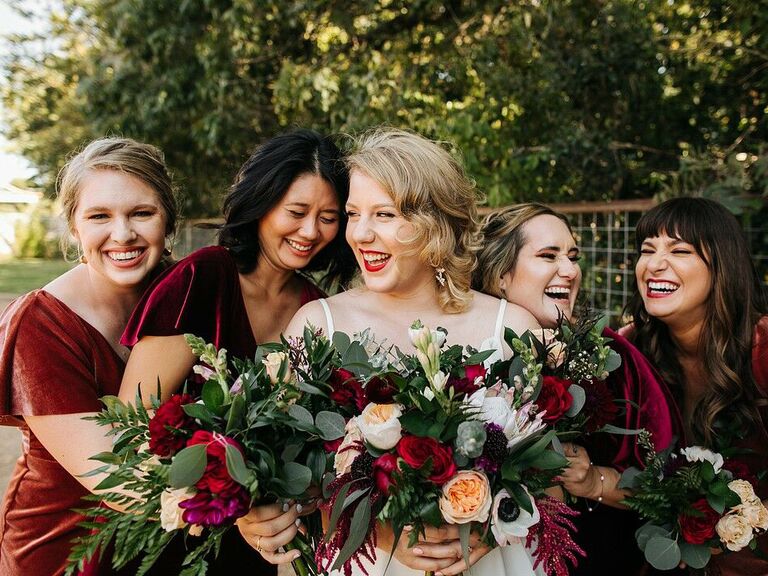 Fall wedding ideas velvet dresses