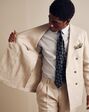 Tie Bar The Dearborn Linen Oatmeal Double Breasted Jacket Brown Tuxedo - thumbnail - 2