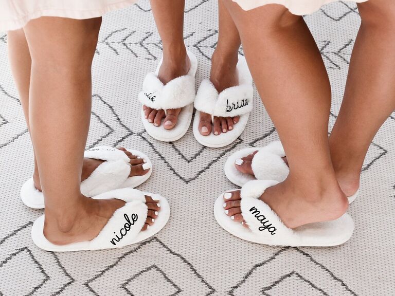 Bridal party slippers gift idea
