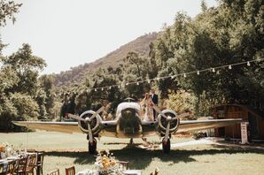 C45 Army Airplane at Rustic Estate Wedding