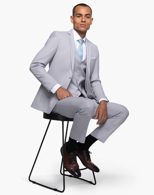 Generation Tux Cement Gray Notch Lapel Suit Gray Tuxedo - 2