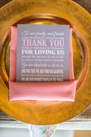 Gray and Pink Thank-You Card