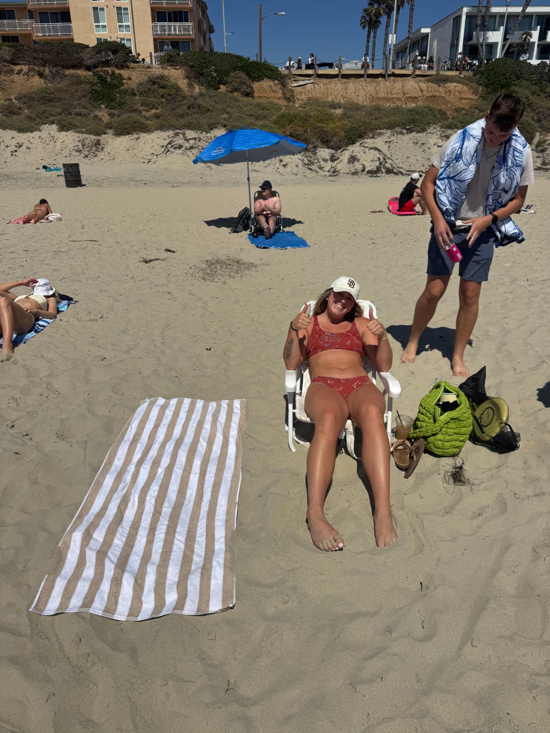 This photo was taken in July when a solo beach day became accompanied by our friend Kevin and his friends (of course Carter made an appearance) and represents exactly where my head was at, clueless LOL! And yes, that is Carter putting his stuff right next to me.
