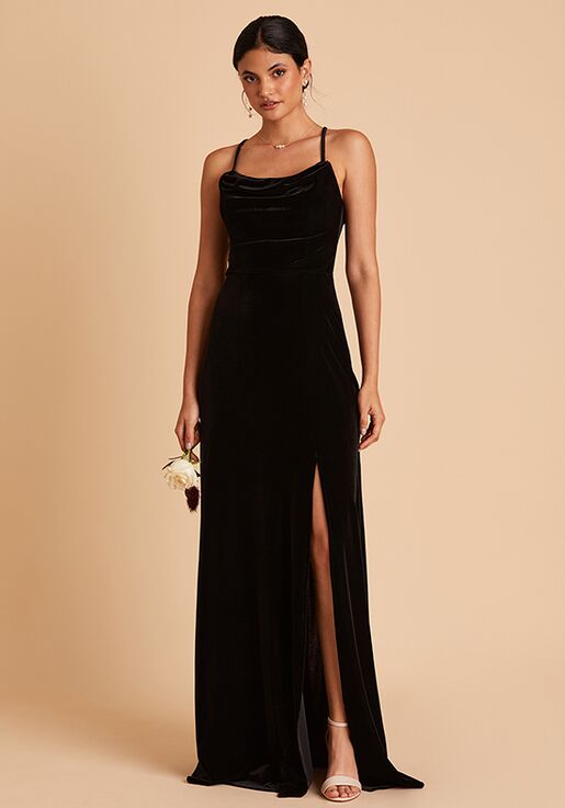 Birdy Grey Ash Dress in Velvet Black Bridesmaid Dress - 4