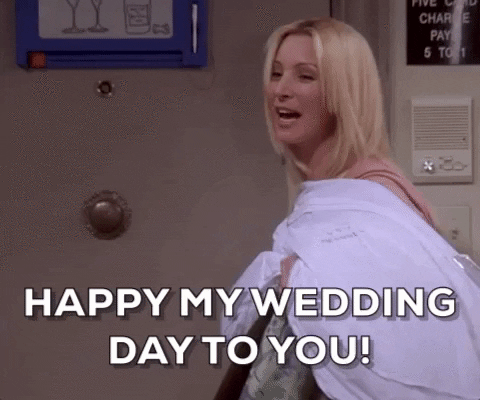 Friends Phoebe wedding day gif