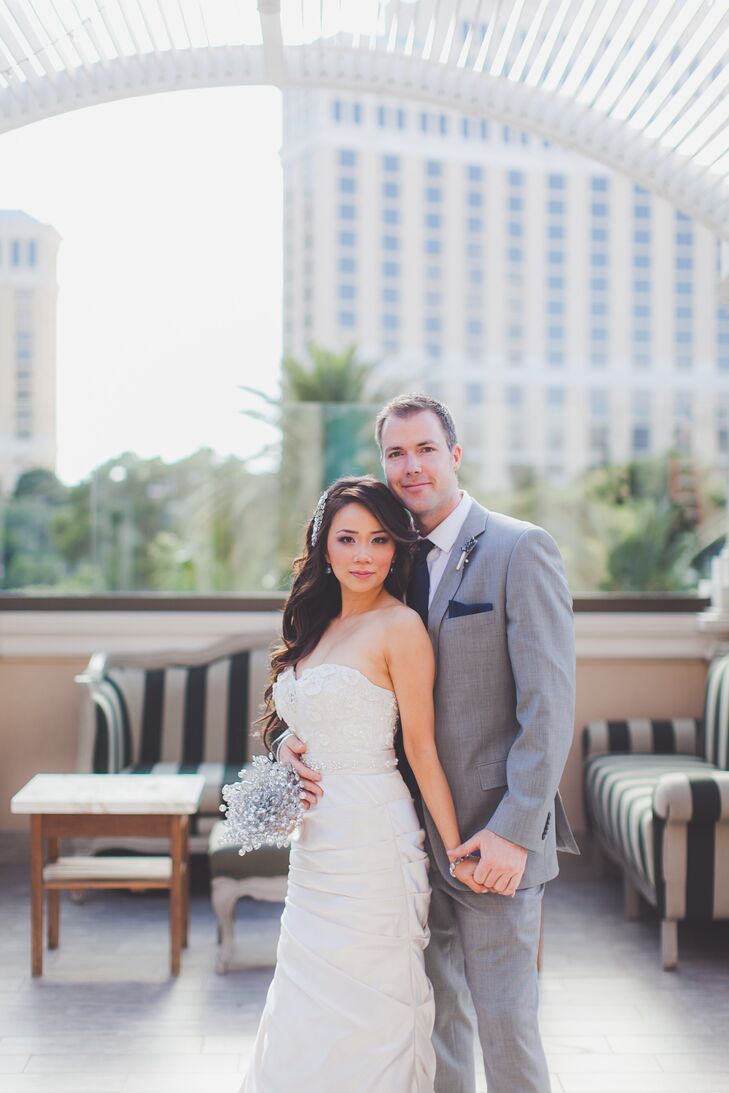 My-Lee & James wed at the Paris Hotel in Las Vegas and incorporated the glitzy casino atmosphere into their wedding theme, all the way from the lucite