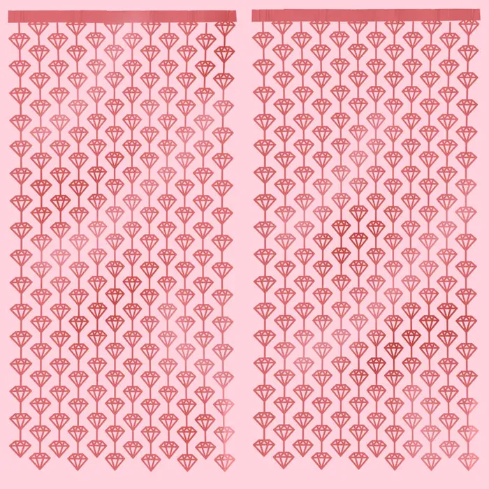 Rose gold diamond cut out foil curtains for beyonce bachelorette
