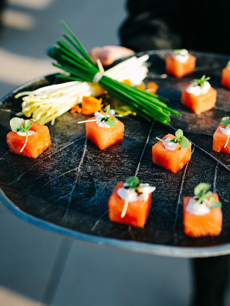 Ideas for gourmet wedding reception appetizers and food