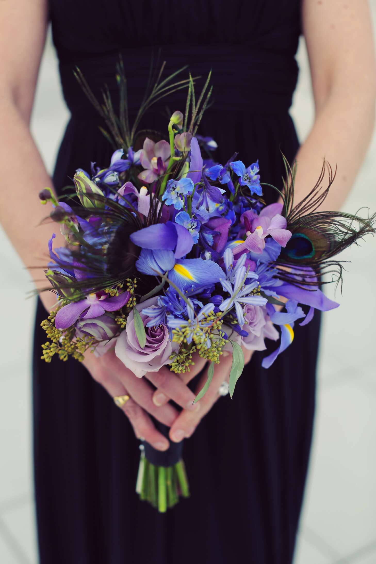 Bright Purple Orchid Bridesmaid Bouquet