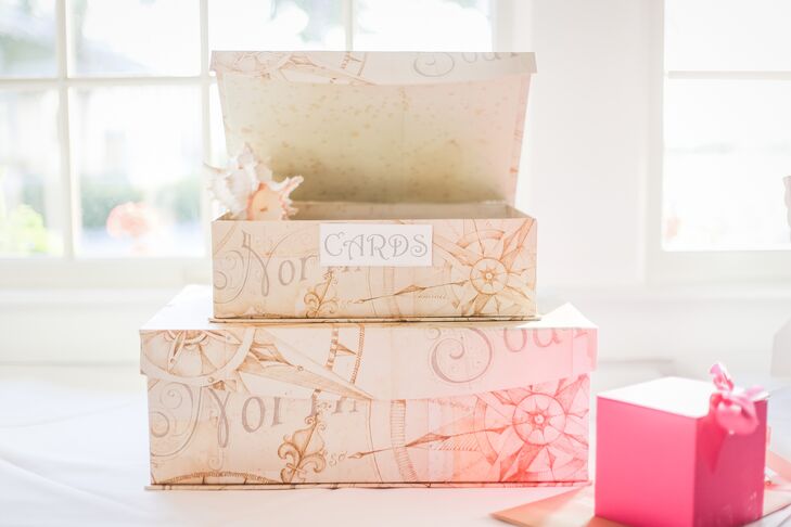 Blush Card Boxes with Nautical Design