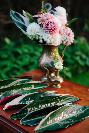 Blush Maranta Escort Cards