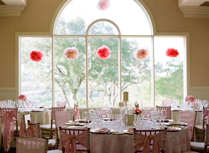 Pink Pom Reception Decor