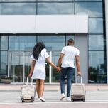 Couple traveling at airport