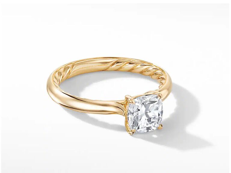 david yurman diamond cushion cut engagement ring with gold braided band