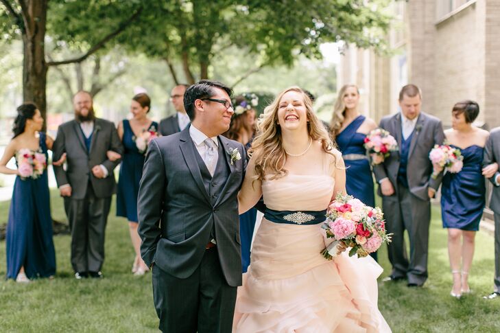 High school sweethearts Mary Willoughby (33 and an AVP of business applications) and Javier Berlanga (32 and a social studies teacher) could have pani