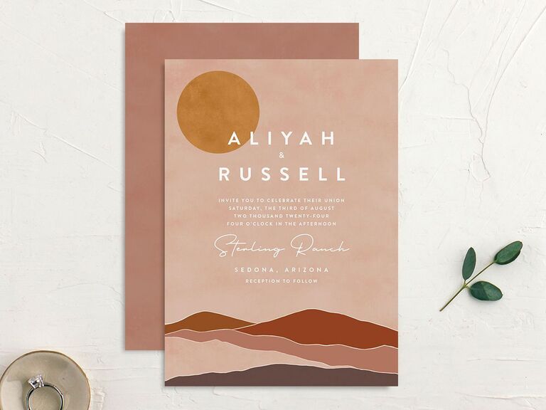 fall wedding invitation outdoors
