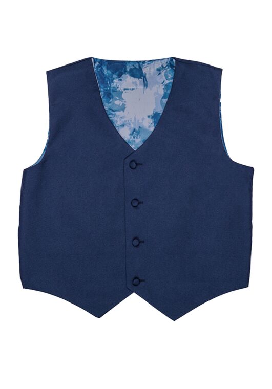 Little Tuxedos "Mason" Kids Indigo Suit (5-Piece Set) Flower Girl Dress and Ring Bearer Outfit - 6