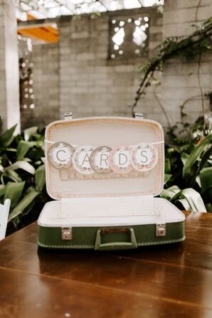 Vintage Suitcase at Colorful Maitland Wedding