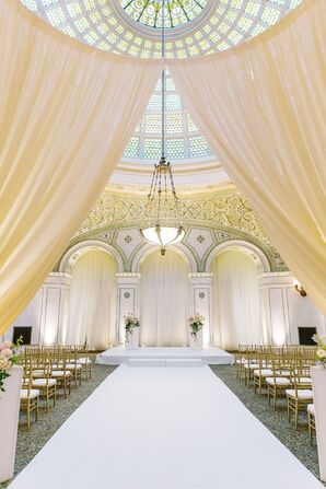 Wedding Ceremony With Draping at Chicago Cultural Center in Illinois