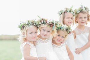 Bohemian Eucalyptus and Hydrangea Flower Girl Crowns