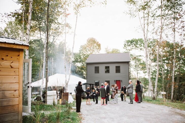 Casual Backyard Tented Reception in Maine