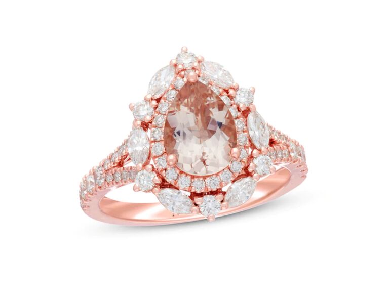 pear morganite engagement ring