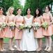 Noel wanted her bridesmaids to feel beautiful and comfortable, so in addition to giving them free rein over their accessories, makeup and hairstyles, she had them work with the consultants at Anna Elyse Collections to find a dress style that would work best for their body types. “We had one bridesmaid who also took her dress and had it customized into a design she loved,” Noel says. “The only thing I asked was for them to wear either flats or wedges to make the walk down the aisle easier.”