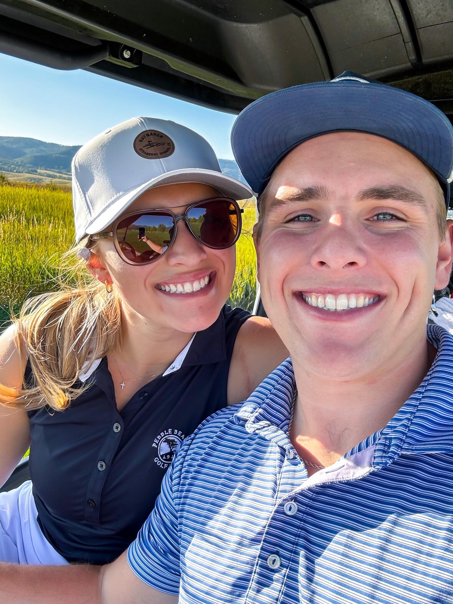 We love golfing together! While neither of us are the next Tiger Woods, we really enjoy being outside, learning a new skill, and spending quality time together.