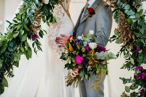 Bohemian Bouquet with Dahlias, Thistle and Wildflowers