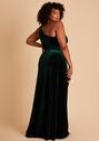 Birdy Grey Kira Dress in Velvet Emerald One Shoulder Bridesmaid Dress - thumbnail - 2