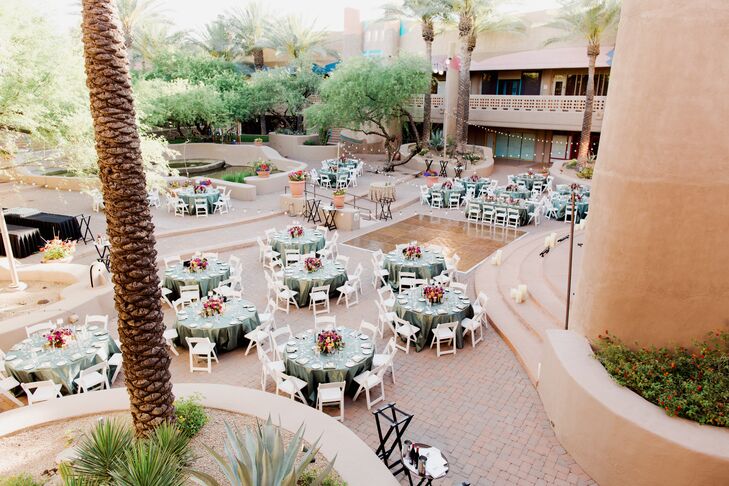 Kelsey and Mason's reception took place outdoors at the same location, at El Pedregal at the Boulders Resort.