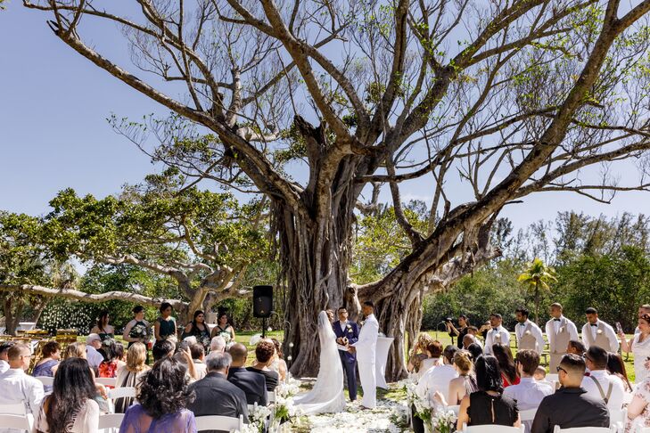Wedding Ceremony Underneath Large Tree