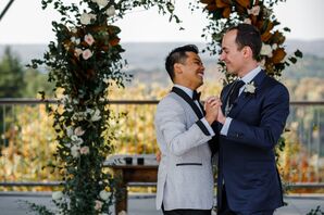 Newlyweds at Rustic Fall Wedding in Ontario, Canada