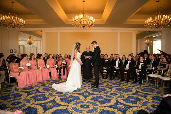 The couple's indoor ceremony was held at the Langham Hotel Boston.