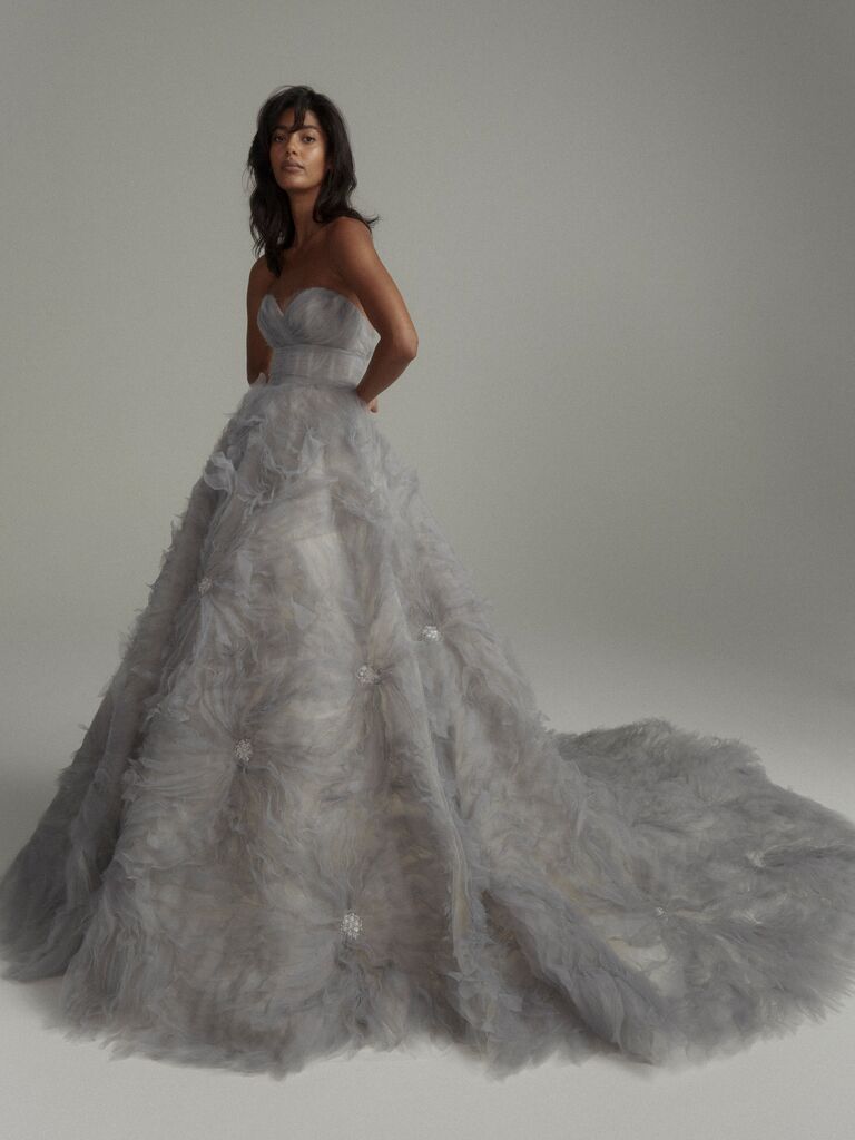 gray wedding dress