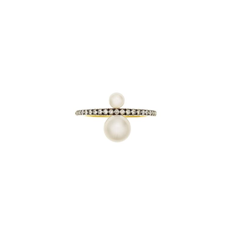 Toi et moi pearl engagement ring from Jemma Wynne