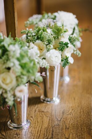 White and Green Flower Aisle Decorations