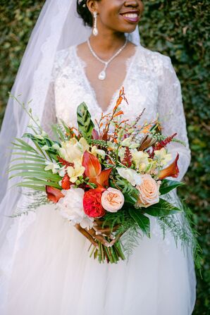 Vibrant Tropical Bouquet with Orange Blooms
