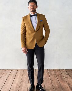 The Black Tux Marigold Shawl Jacket Tuxedo Gold Tuxedo