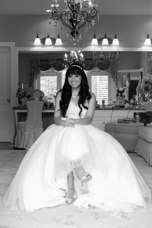 Bride in a a Ball Gown with a Full Tulle Skirt
