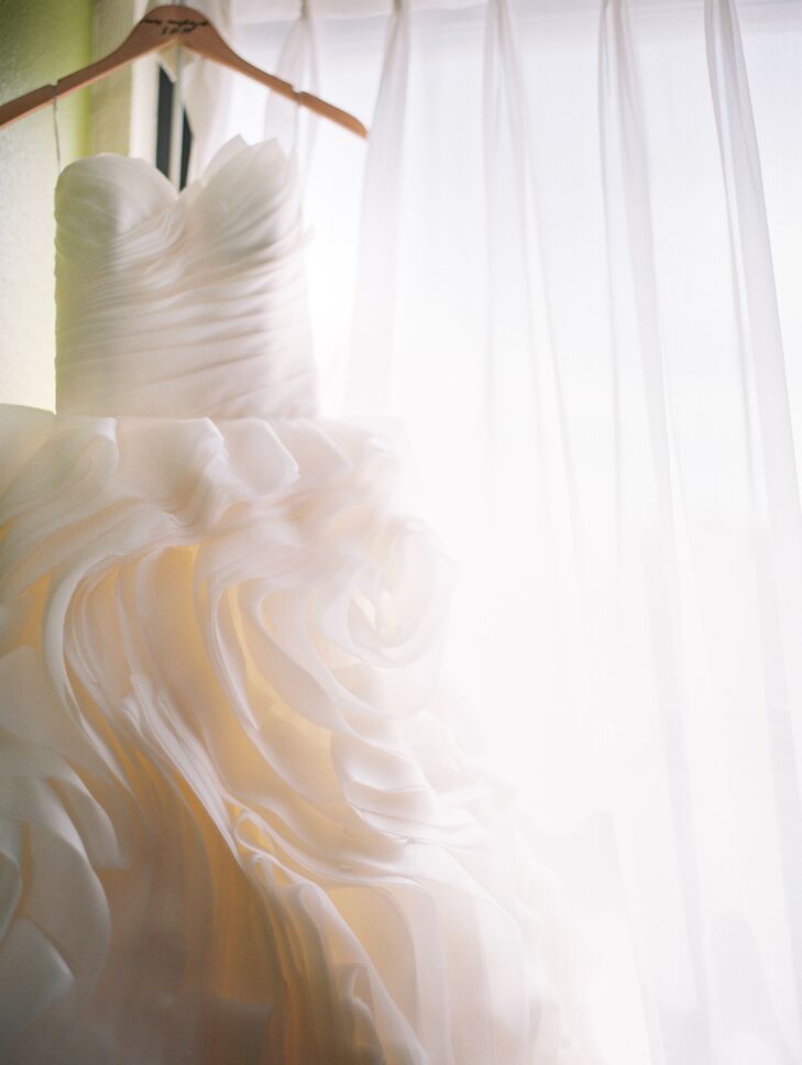 Flowy, Layered Ball Gown Wedding Dress