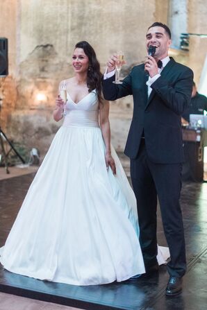 Modern Ball Gown with Thin Straps